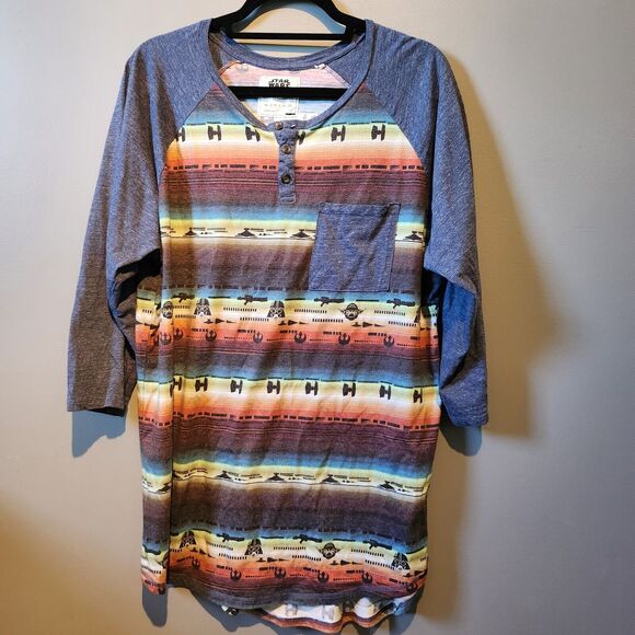Star Wars X On The Byas Official Darth Vader 3/4 Sleeve Shirt Men's XL - Picture 1 of 5